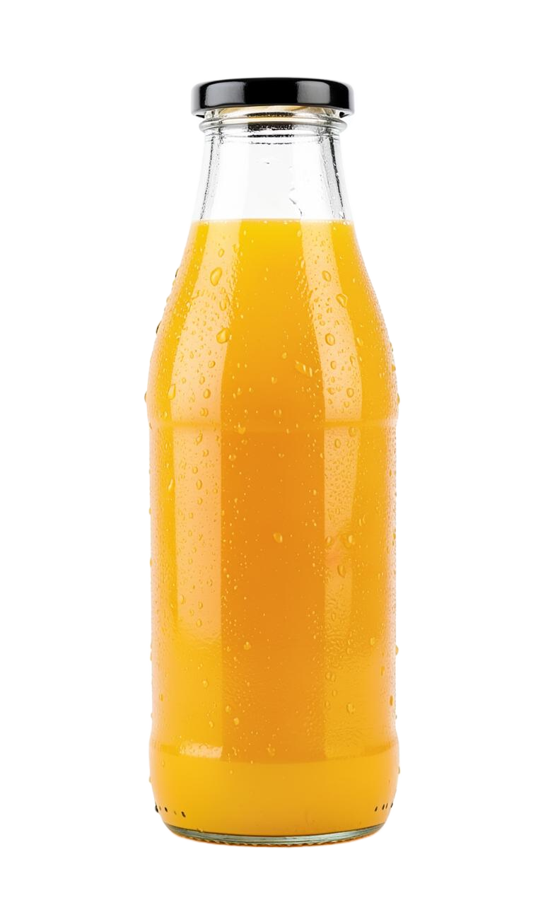 A chilled bottle of fresh-pressed citrus juice from The Squeeze by Bri
